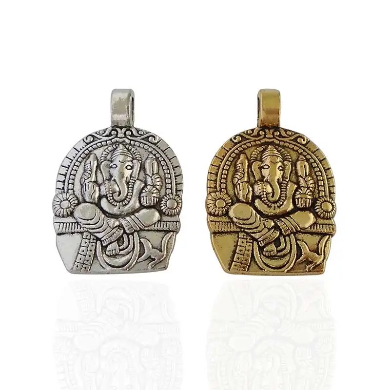 5 x Antique Gold Color Ganesha Elephant God of Beginnings Charms Pendants for DIY Jewelry Making Findings Accessories 38x24mm
5 x Antique Gold Color Ganesha Elephant God of Beginnings Charms Pendants for DIY Jewelry Making Findings Accessories 38x24mm