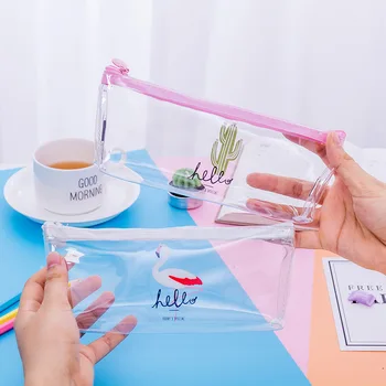 BONAMIE Flamingo Clutch Bag Transparent PVC Pencil Case Stationery Storage Pen Bag Cute Cactus Pencilcase Gift Women Make up Bag
BONAMIE Flamingo Clutch Bag Transparent PVC Pencil Case Stationery Storage Pen Bag Cute Cactus Pencilcase Gift Women Make up Bag