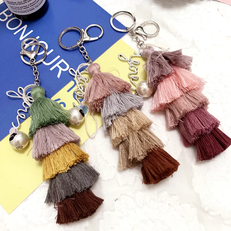 Korea Alloy Woolen Thread Tassel Car Key Chain Mobile Phone Bag Pendant Fashion Jewelry Accessory For Woman-SWKKC022F
Korea Alloy Woolen Thread Tassel Car Key Chain Mobile Phone Bag Pendant Fashion Jewelry Accessory For Woman-SWKKC022F