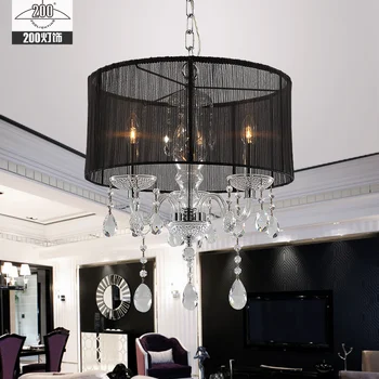 Nordic crystal LED pendant lighting lamps wrought iron black cloth cover Living Room Bedroom Hanging Lights Fixtures
Nordic crystal LED pendant lighting lamps wrought iron black cloth cover Living Room Bedroom Hanging Lights Fixtures