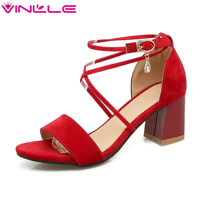 VINLLE 2018 Spring Women Pumps Ankle Strap Buckle Square High Heel Flock Pointed Toe Beige Ladies Wedding Shoes Size 34-43
VINLLE 2018 Spring Women Pumps Ankle Strap Buckle Square High Heel Flock Pointed Toe Beige Ladies Wedding Shoes Size 34-43