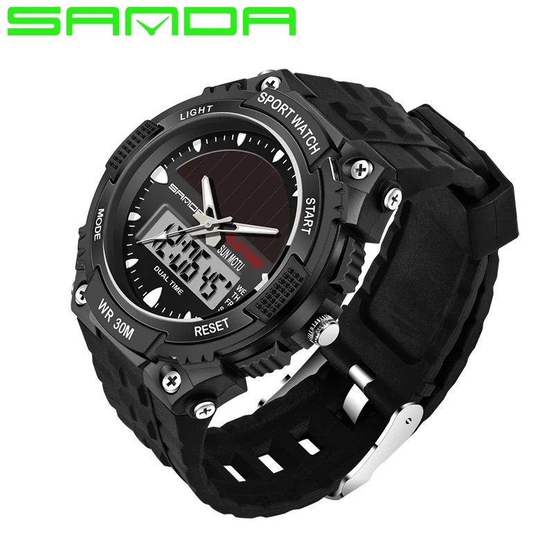 2018 Men Sports Watches SANDA SOLAR POWER LED Digital Quartz Watches 3ATM Waterproof Outdoor Dress Fashion Military Watches
2018 Men Sports Watches SANDA SOLAR POWER LED Digital Quartz Watches 3ATM Waterproof Outdoor Dress Fashion Military Watches