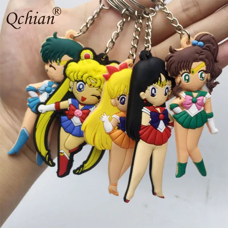 Cartoon Anime Sailor Moon Key Chains Japanese Comic Silicone Mars Jupiter Venus Mercury Keychain PVC Figures Toys for Women
Cartoon Anime Sailor Moon Key Chains Japanese Comic Silicone Mars Jupiter Venus Mercury Keychain PVC Figures Toys for Women