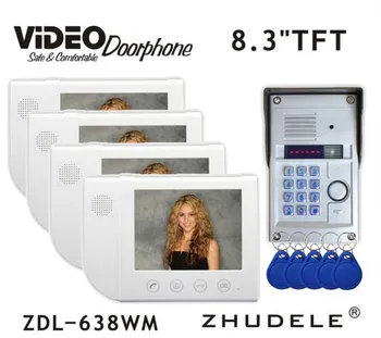 ZHUDELE Top Quality 8.3" Wired Video Door Phone Intercom doorbell & Night Vision 700TVL HD FRID Camera Waterproof Cover 1V4
ZHUDELE Top Quality 8.3" Wired Video Door Phone Intercom doorbell & Night Vision 700TVL HD FRID Camera Waterproof Cover 1V4
