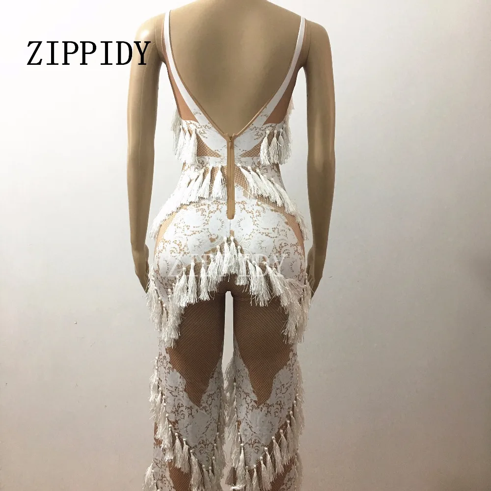 Sexy Tassel Leggings White Bodysuit Prom Outfit Birthday Party Sleeveless Rompers Nightclub Show Costume Women Evening Wear
Sexy Tassel Leggings White Bodysuit Prom Outfit Birthday Party Sleeveless Rompers Nightclub Show Costume Women Evening Wear