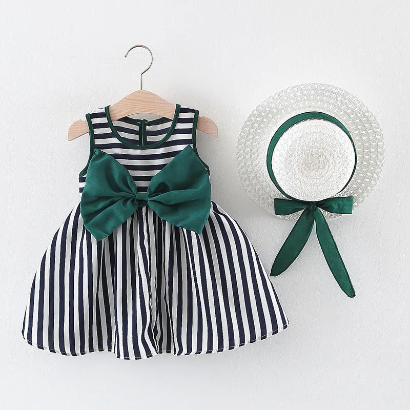 Summer Girl Dress with Hat Stripe Print Fashion Bow Girls Dresses A-line Kids Clothes robe fille enfant 3M-2T
Summer Girl Dress with Hat Stripe Print Fashion Bow Girls Dresses A-line Kids Clothes robe fille enfant 3M-2T