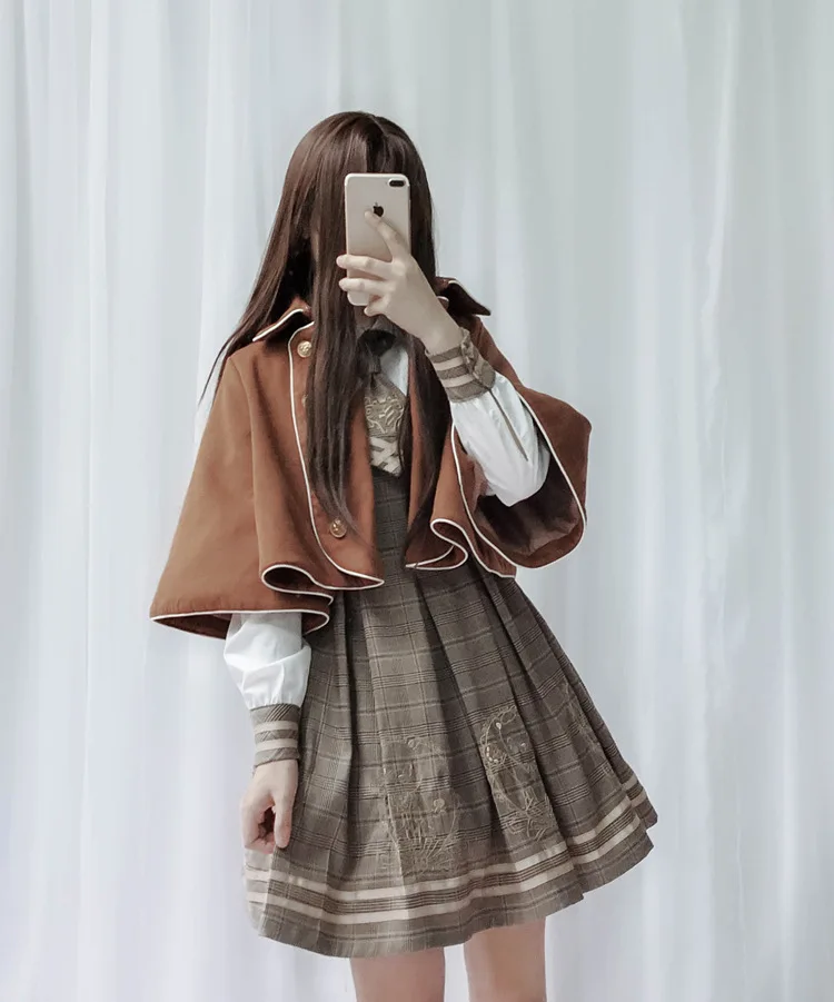 Lolita Dress Cape Vintage Preppy Chic Pleated Skirt Shirt Buttons Tie Academic Style Kawaii Girls Sweet Cute Bear JK Uniform
Lolita Dress Cape Vintage Preppy Chic Pleated Skirt Shirt Buttons Tie Academic Style Kawaii Girls Sweet Cute Bear JK Uniform
