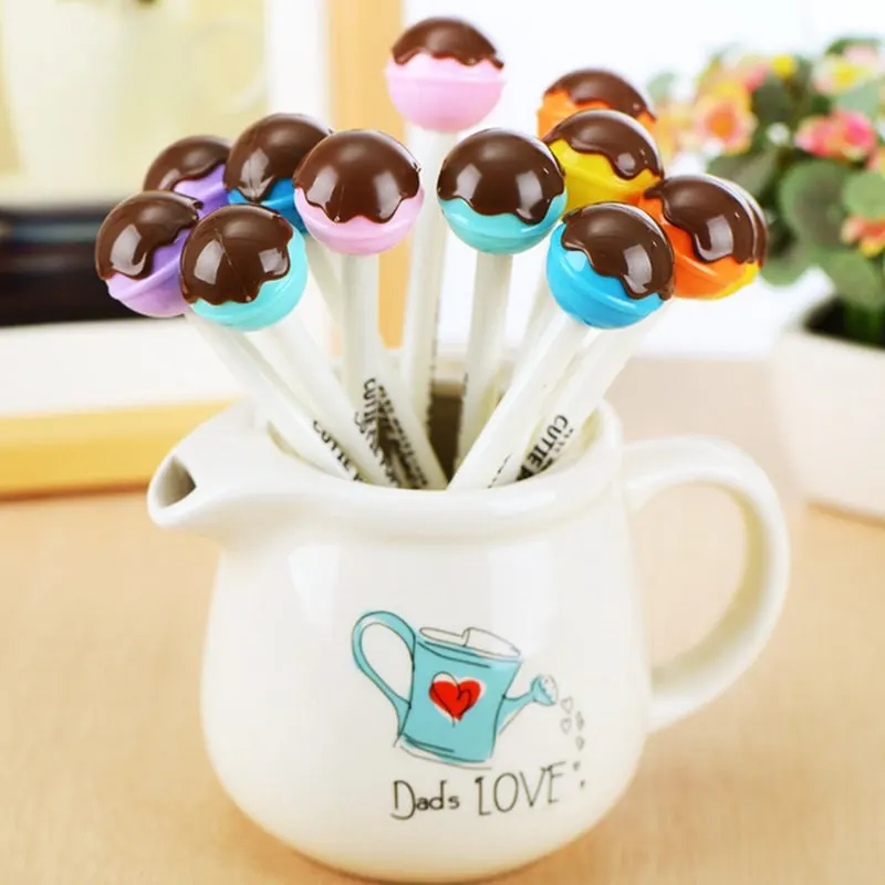 6 pcs Cutie pops gel pen Chocolate lollipop pens for writing black ink 0.38mm ballpoint stationery office School supplies CB545
6 pcs Cutie pops gel pen Chocolate lollipop pens for writing black ink 0.38mm ballpoint stationery office School supplies CB545