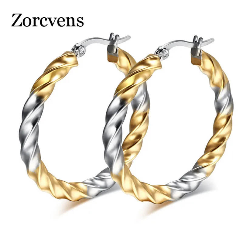 ZORCVENS Gold Stainless Steel Earrings Fashion Jewelry Earrings for Women Twist the Ropes Earrings High Quality Hoop Earrings
ZORCVENS Gold Stainless Steel Earrings Fashion Jewelry Earrings for Women Twist the Ropes Earrings High Quality Hoop Earrings