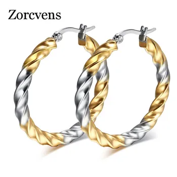 ZORCVENS Gold Stainless Steel Earrings Fashion Jewelry Earrings for Women Twist the Ropes Earrings High Quality Hoop Earrings
ZORCVENS Gold Stainless Steel Earrings Fashion Jewelry Earrings for Women Twist the Ropes Earrings High Quality Hoop Earrings