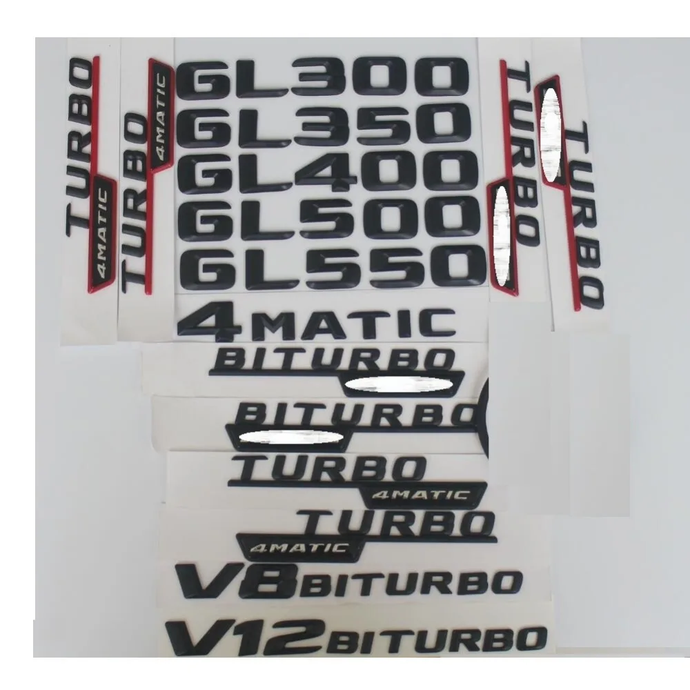 3D Matt Black Trunk Letters Badge Emblem Emblems Badges for Mercedes Benz GL350 GL400 GL500 GL550 GL420 V8 BITURBO AMG 4MATIC
3D Matt Black Trunk Letters Badge Emblem Emblems Badges for Mercedes Benz GL350 GL400 GL500 GL550 GL420 V8 BITURBO AMG 4MATIC