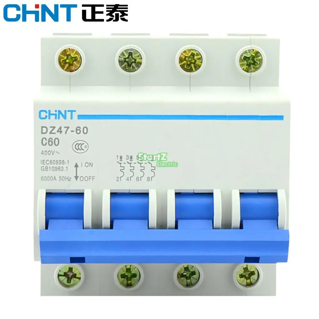 CHNT Mini Household Circuit breaker C type DZ47-C 4P 1A 2A 3A 4A 6A 10A 16A 20A 25A 32A 40A 50A 60A
CHNT Mini Household Circuit breaker C type DZ47-C 4P 1A 2A 3A 4A 6A 10A 16A 20A 25A 32A 40A 50A 60A