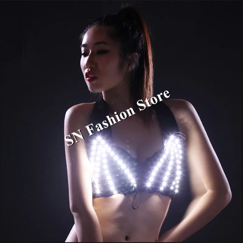 HN03 Colorful LED lighted ballroom costumes dresses/Bar Sexy party stage bra dj disco wears white red green blue dance clothes
HN03 Colorful LED lighted ballroom costumes dresses/Bar Sexy party stage bra dj disco wears white red green blue dance clothes