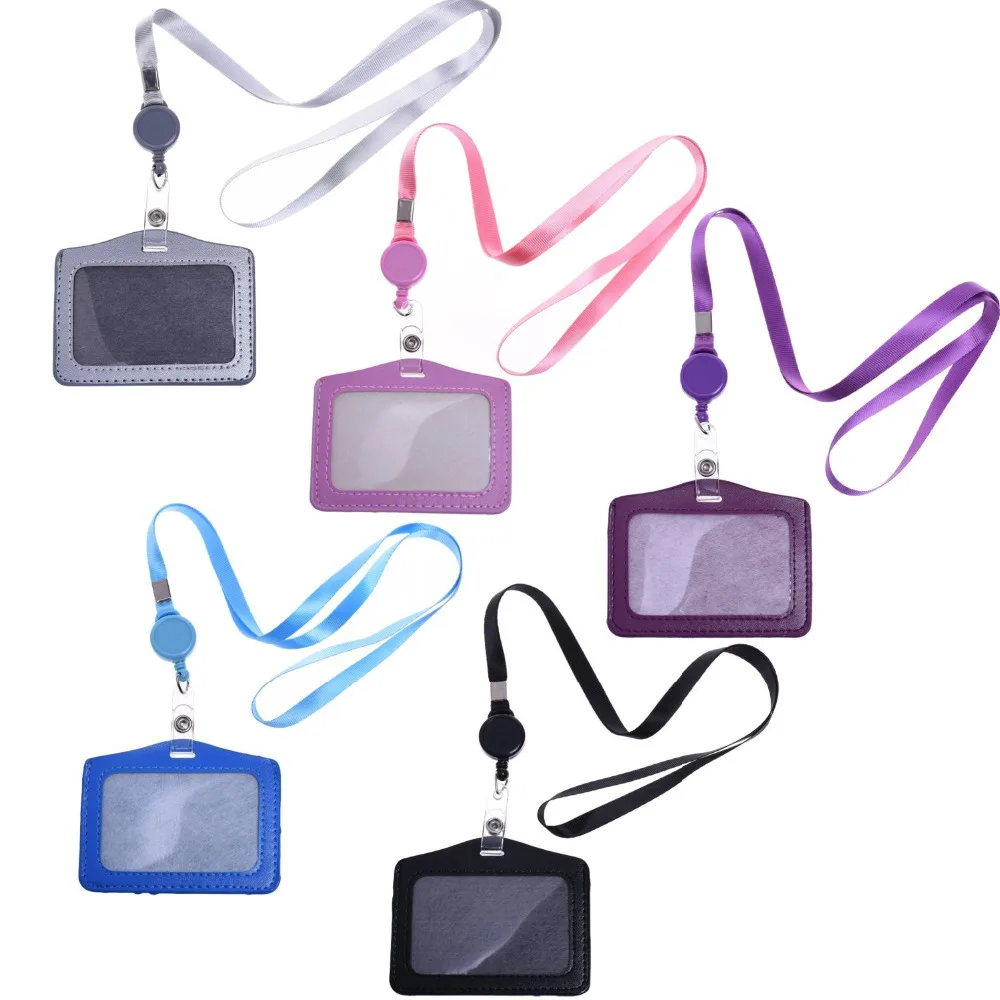5 Pcs Horizontal Style PU Leather Business ID Badge Card Holder with 5 Pcs Retractable Lanyard Neck Strap Band
5 Pcs Horizontal Style PU Leather Business ID Badge Card Holder with 5 Pcs Retractable Lanyard Neck Strap Band