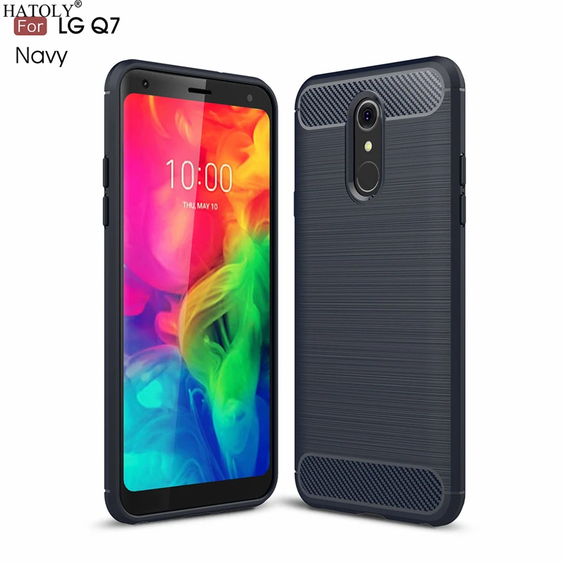 HATOLY Чехлы для LG Q7 чехол Plus противоударный мягкий ТПУ Матовый прочный силиконовый