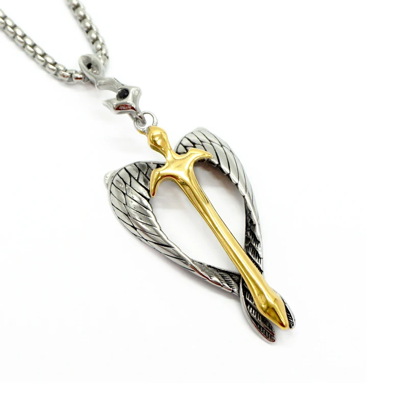 New Stainless Steel Jesus Cross Necklace Pendant For Men Vintage Angel Wings Gold Color Crucifix Necklace Religious Jewelry Gift
New Stainless Steel Jesus Cross Necklace Pendant For Men Vintage Angel Wings Gold Color Crucifix Necklace Religious Jewelry Gift