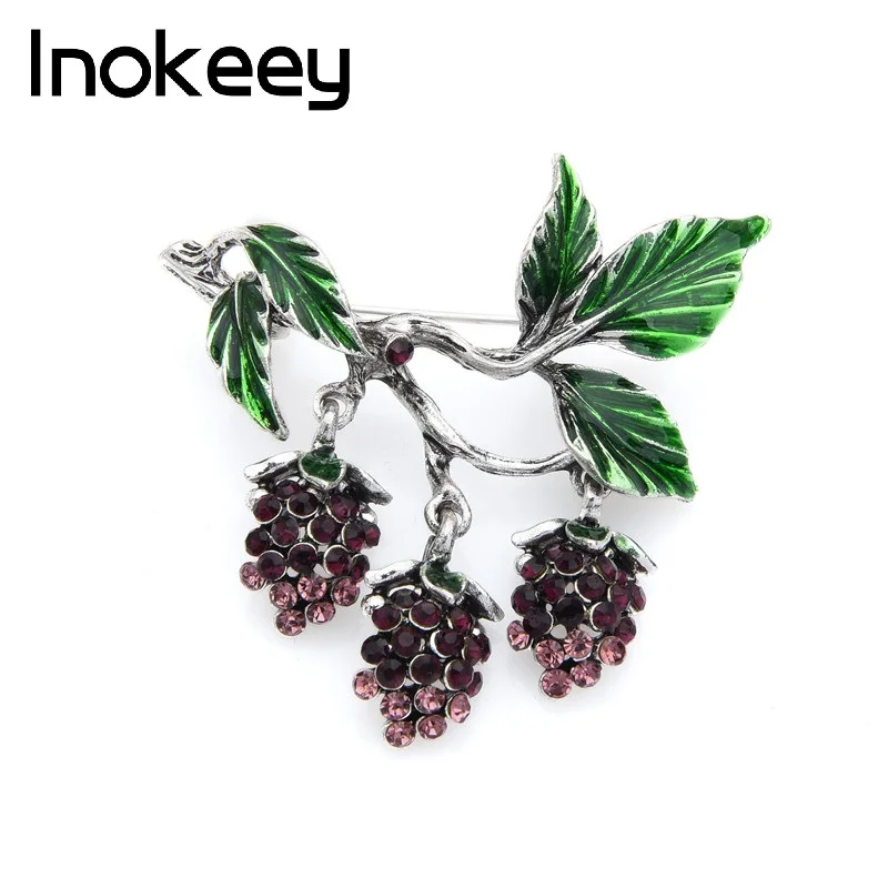 Inokeey Crystal Purple Grape Brooch Pins Green Enamel Leaf Brooches For Women Quality Jewelry Gift Designer Bouquet
Inokeey Crystal Purple Grape Brooch Pins Green Enamel Leaf Brooches For Women Quality Jewelry Gift Designer Bouquet