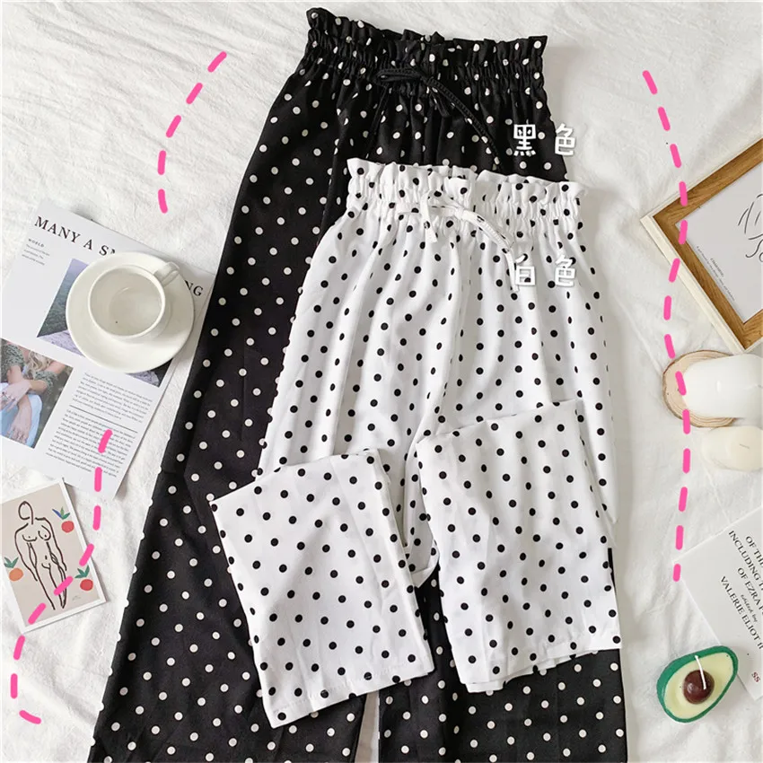 Gowyimmes 2019 New Big Size Women Black Chiffon Dot Pants Casual Wide Leg Pant High Waist Trousers Female Ankle-Length Pants 329
Gowyimmes 2019 New Big Size Women Black Chiffon Dot Pants Casual Wide Leg Pant High Waist Trousers Female Ankle-Length Pants 329