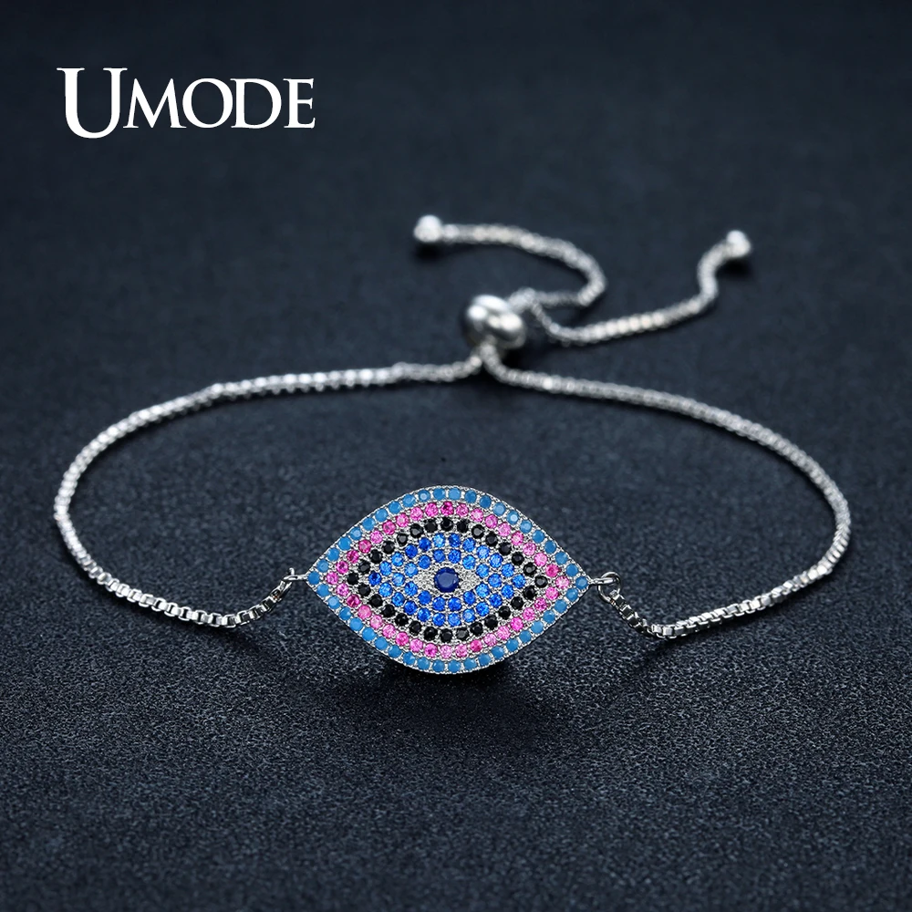 UMODE Brand Designer Charm Eye Blue Crystal Colorful Chain Link Bracelets For Women White Gold Color Pulseras Mujer Moda UB0102
UMODE Brand Designer Charm Eye Blue Crystal Colorful Chain Link Bracelets For Women White Gold Color Pulseras Mujer Moda UB0102