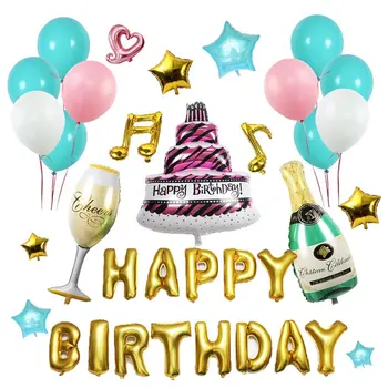 Aluminum film Champagne Bottle & Goblet Hydrogen Balloons, Happy Birthday Letter Balloon& Star Balloons For Party Decoration
Aluminum film Champagne Bottle & Goblet Hydrogen Balloons, Happy Birthday Letter Balloon& Star Balloons For Party Decoration