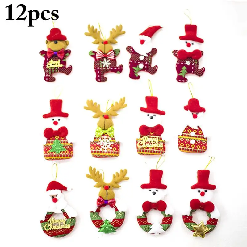 

12PCS Christmas Hanging Ornament Cute Doll Christmas Ornament Xmas Tree Decor