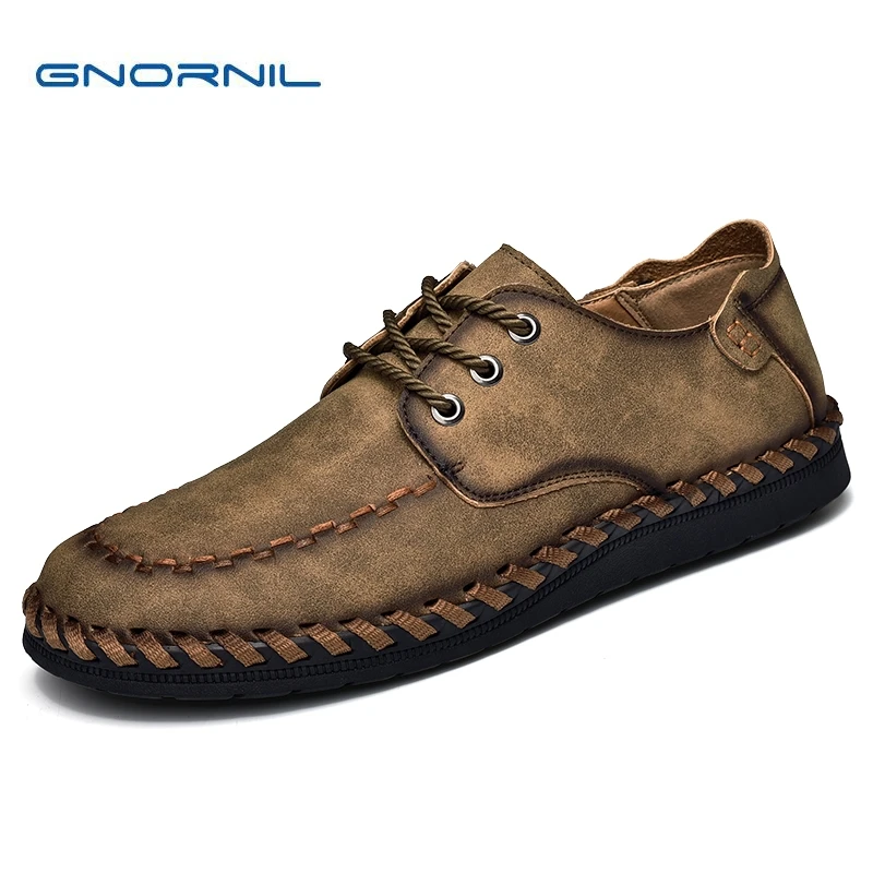 GNORNIL Brand Men Shoes Genuine Leather Business Shoes Fashion High Quality Breathable Handmade Big Size 38-46 Adult Men Flat
GNORNIL Brand Men Shoes Genuine Leather Business Shoes Fashion High Quality Breathable Handmade Big Size 38-46 Adult Men Flat