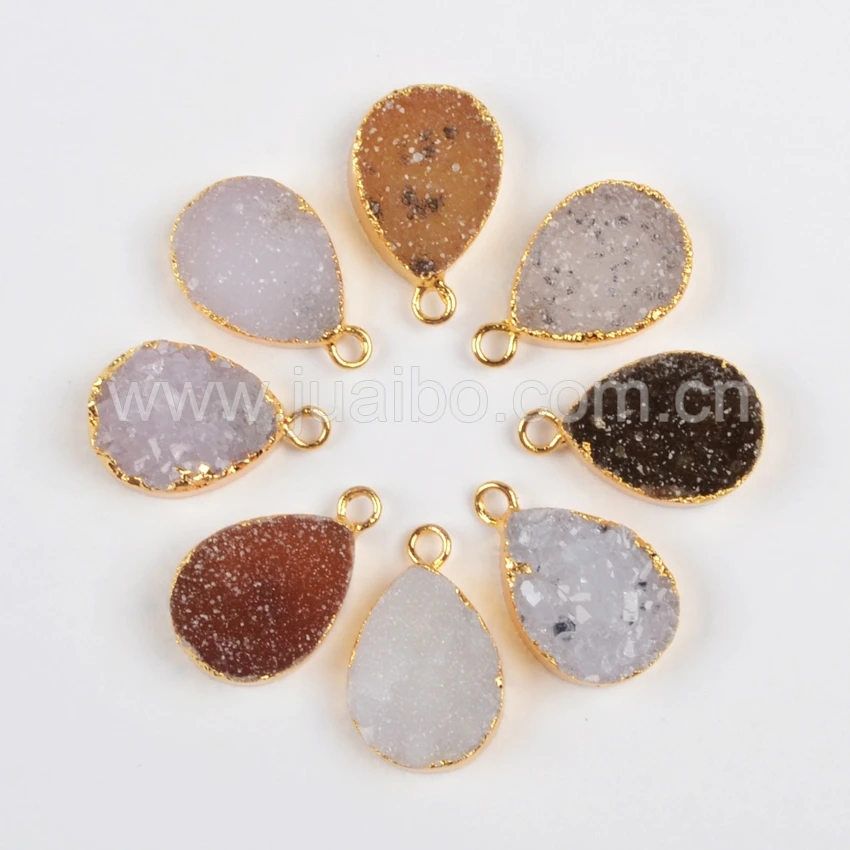 New arrival!!! Fashion Gold Plating Natural Color Water Drop Druzy Geode Charm G0815
New arrival!!! Fashion Gold Plating Natural Color Water Drop Druzy Geode Charm G0815