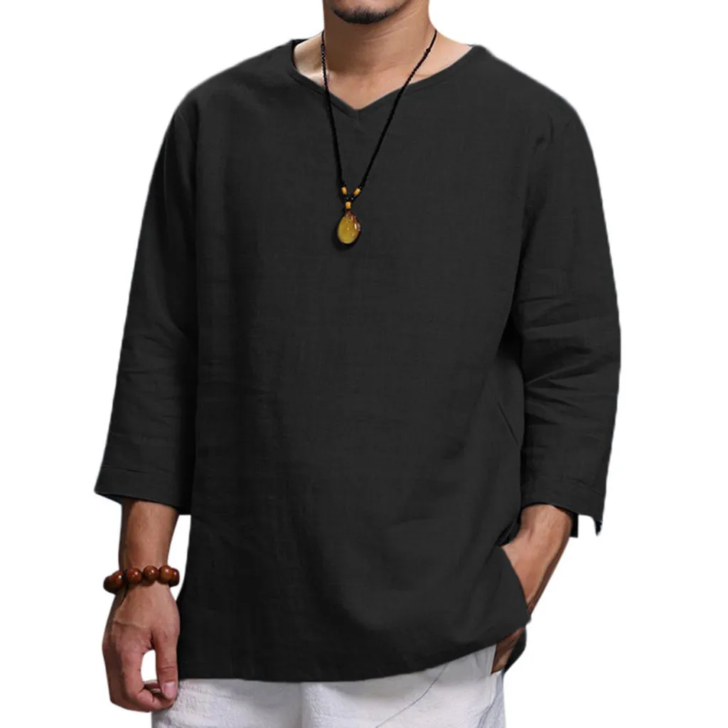 Men Clothes 2019 Men's Loose Cotton Linen Solid Color Long Sleeve Tops Retro Comfortable t shirt Casual Streetwear Oversized
Men Clothes 2019 Men's Loose Cotton Linen Solid Color Long Sleeve Tops Retro Comfortable t shirt Casual Streetwear Oversized