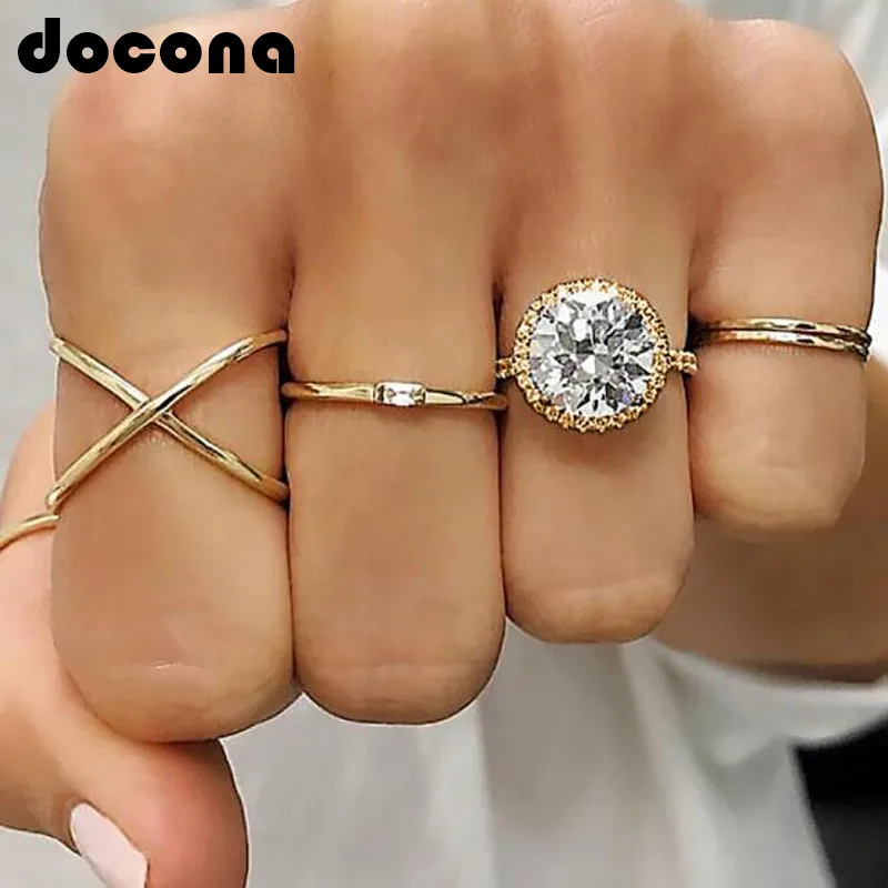 docona Punk Gold Color Crystal Geometric Knuckle Midi Rings Set for Women Girl Carving Ring Set Anillos 5pcs/1set 3661
docona Punk Gold Color Crystal Geometric Knuckle Midi Rings Set for Women Girl Carving Ring Set Anillos 5pcs/1set 3661