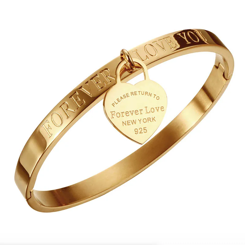 2019 Rose Gold Color Stainless Steel Bracelet with Heart Trendy Lover Cuff Bracelets Bangles for Woman Pendant Luxury Jewelry
2019 Rose Gold Color Stainless Steel Bracelet with Heart Trendy Lover Cuff Bracelets Bangles for Woman Pendant Luxury Jewelry