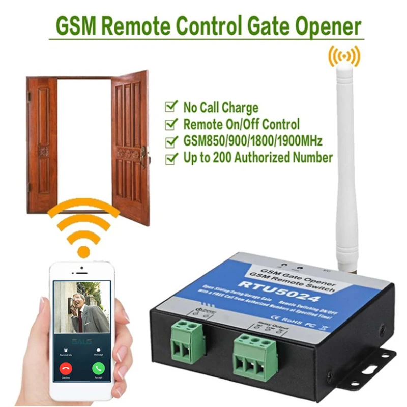 GSM Gate Opener GSM Remote Switch RTU5024 Garage Swing Sliding Gate Opener Remote Control On/Off Switch Access Door Opener
GSM Gate Opener GSM Remote Switch RTU5024 Garage Swing Sliding Gate Opener Remote Control On/Off Switch Access Door Opener
