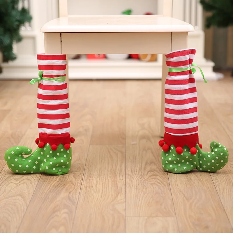 1pcs 2018 Table Leg Chair Foot Covers Xmas Party Decoration