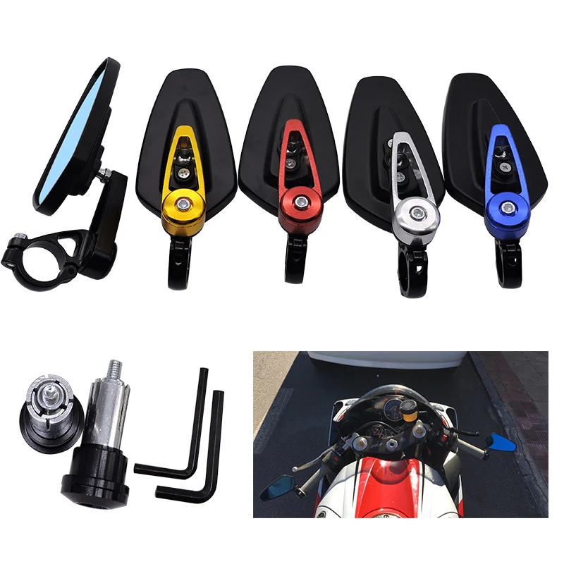1 Pair motorcycle bar end mirror Universal Aluminum Rear View Black Handle Side Rearview Mirrors handlebar end mirror for moto
1 Pair motorcycle bar end mirror Universal Aluminum Rear View Black Handle Side Rearview Mirrors handlebar end mirror for moto