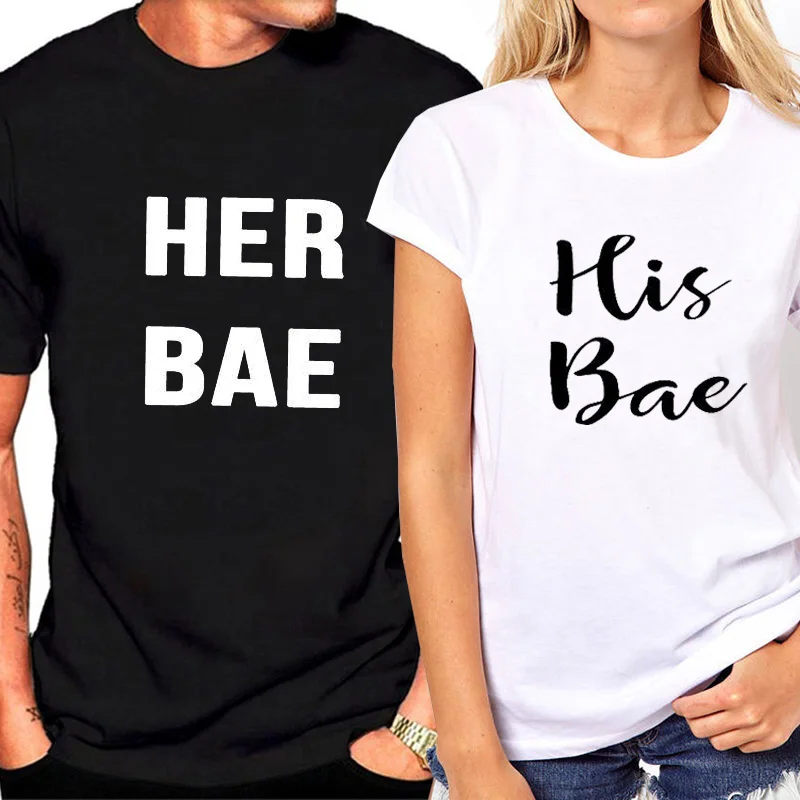Summer New brand Couple T-shirt letter print her bae Short Sleeve Funny T Shirt Female Tops for Men and Women Couple Clothes
Summer New brand Couple T-shirt letter print her bae Short Sleeve Funny T Shirt Female Tops for Men and Women Couple Clothes