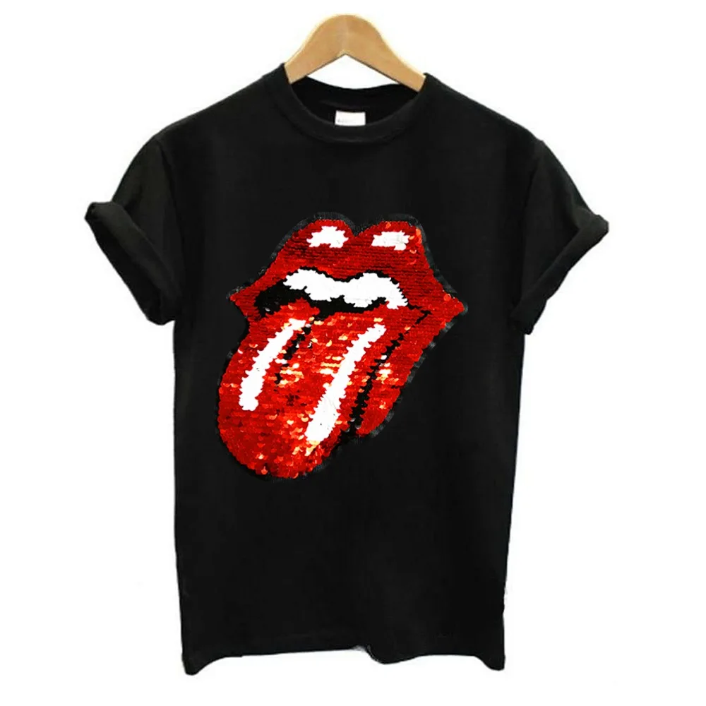 2019 new brand top spring summer fashion loose sexy tee shirt 3D mouth Red lips sequins T-shirt Girl tee leisure top code
2019 new brand top spring summer fashion loose sexy tee shirt 3D mouth Red lips sequins T-shirt Girl tee leisure top code