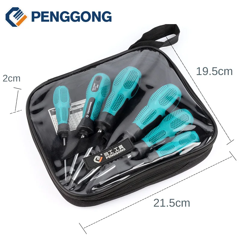 6pcs/set Cross Head Flat Head Slotted Tip Screwdriver Set Magnetic Phillips Slotted Plastic Handle Convenient Bag Repair Tools
6pcs/set Cross Head Flat Head Slotted Tip Screwdriver Set Magnetic Phillips Slotted Plastic Handle Convenient Bag Repair Tools