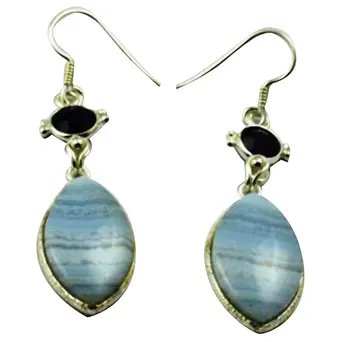 LoveGem Genuine Blue Lace Agate & Amethyst EARRINGS 925 Sterling Silver, 53mm, AE2306
LoveGem Genuine Blue Lace Agate & Amethyst EARRINGS 925 Sterling Silver, 53mm, AE2306