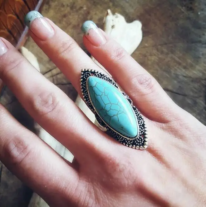 7# Bohemian Vintage Boho Big Blue Stone Finger Midi Knuckle Ring for Women Punk Antique Silver Color Metal Rings Jewelry 2018
7# Bohemian Vintage Boho Big Blue Stone Finger Midi Knuckle Ring for Women Punk Antique Silver Color Metal Rings Jewelry 2018