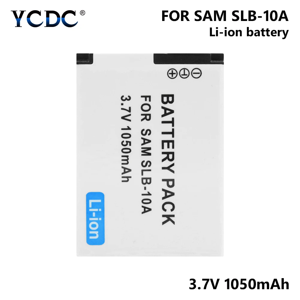 

1/2 Pieces 3.7V 1050mAh SLB-10A/SLB10A/SLB 10A Camera Battery For Samsung ES50 ES55 ES60 ES63 EX2F P800 P1000 PL50 PL51 PL55