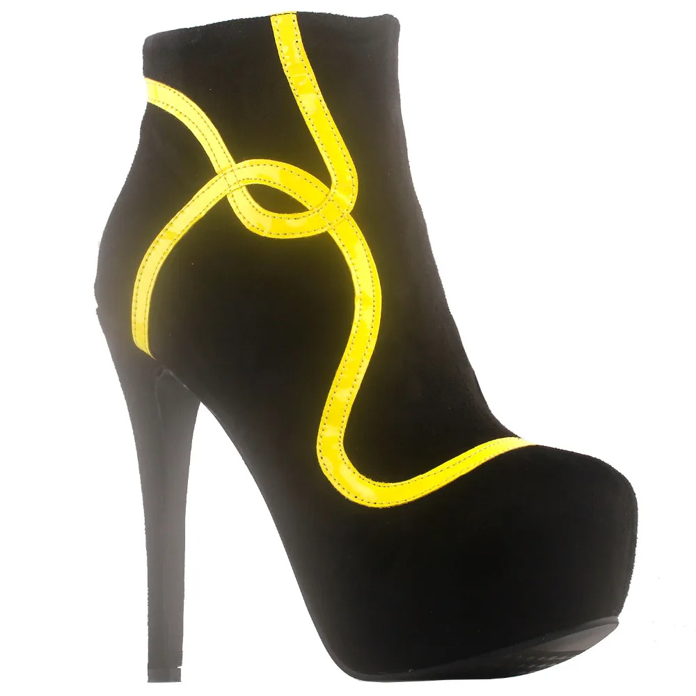 LF80877 Show Story Punk Yellow Black Curve Line Platform Stiletto Ankle Bootie Boots
LF80877 Show Story Punk Yellow Black Curve Line Platform Stiletto Ankle Bootie Boots