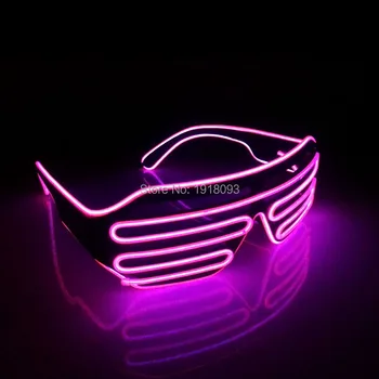 Color Pink EL Wire Glowing Glasses DC3V Shutter Shape Fashion Rave Costume Neon glow light EL cable rope Party Holiday Decor
Color Pink EL Wire Glowing Glasses DC3V Shutter Shape Fashion Rave Costume Neon glow light EL cable rope Party Holiday Decor