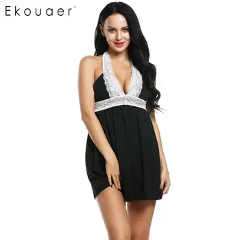 Ekouaer Women Sexy Nightgown Lace Halter Backless Night Dress Sleepshirts Lounge Dress Nightie Nightwear Nightdress Female Cloth
Ekouaer Women Sexy Nightgown Lace Halter Backless Night Dress Sleepshirts Lounge Dress Nightie Nightwear Nightdress Female Cloth