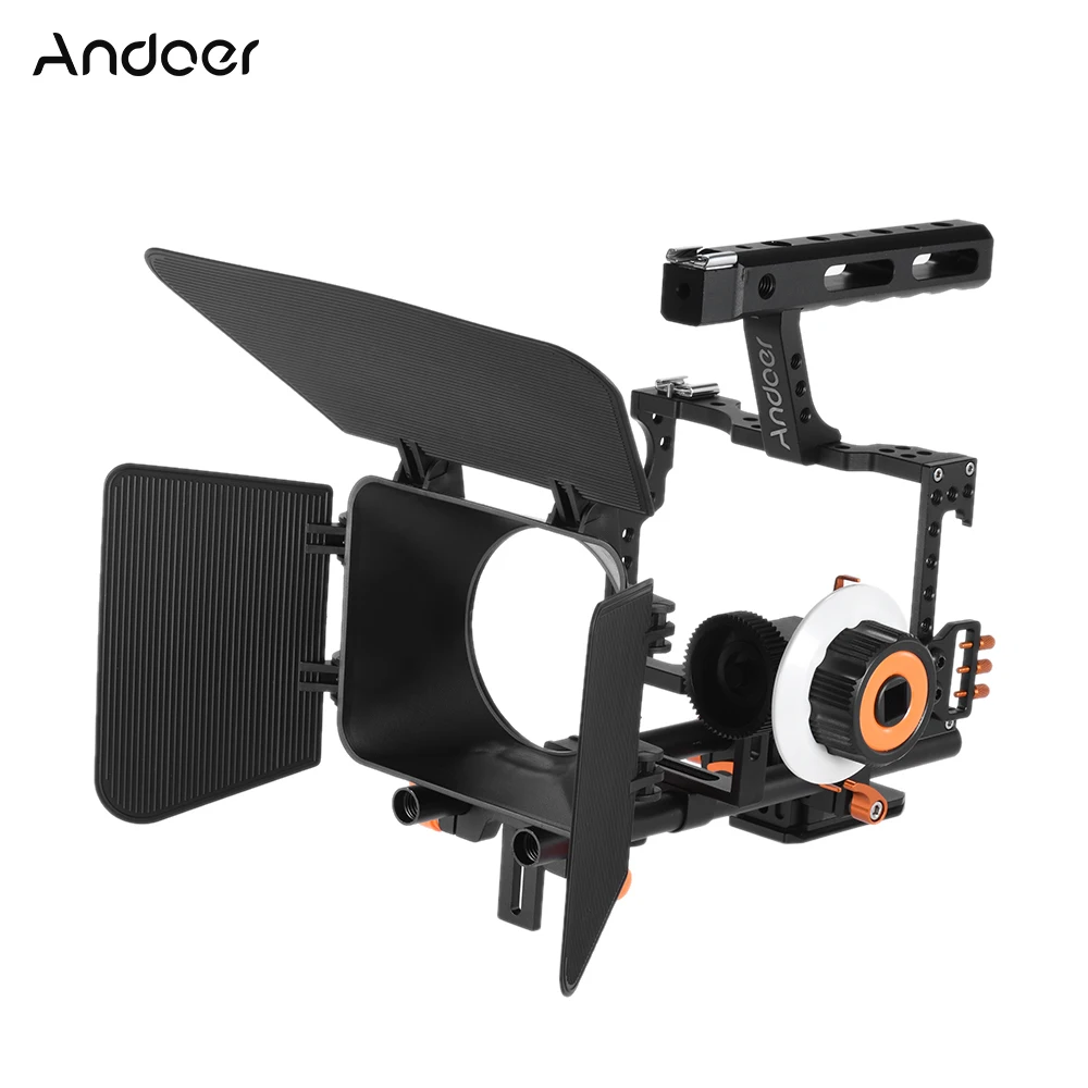 Professional DSLR Camera Rig Handheld Stabilizer Mount Cage+Matte Box+Follow Focus For Canon Nikon Sony Video Camcorder | Электроника