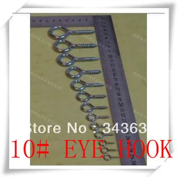100pcs 6#-20# Steel With White Znic Plated Eye Pins Eyepins Hooks Eyelets Screw Threaded 10# 3.8*9*40