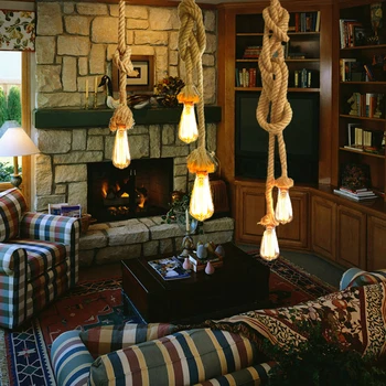 E27 Double Head Vintage Hemp Rope Pendant Light Lamp Industrial Style Dining Hall Restaurant Bar Cafe Lighting Use
E27 Double Head Vintage Hemp Rope Pendant Light Lamp Industrial Style Dining Hall Restaurant Bar Cafe Lighting Use