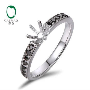 Caimao 6-7mm Round Cut 18k White Gold 0.25ct Black Diamond Semi Mount Ring Setting
Caimao 6-7mm Round Cut 18k White Gold 0.25ct Black Diamond Semi Mount Ring Setting