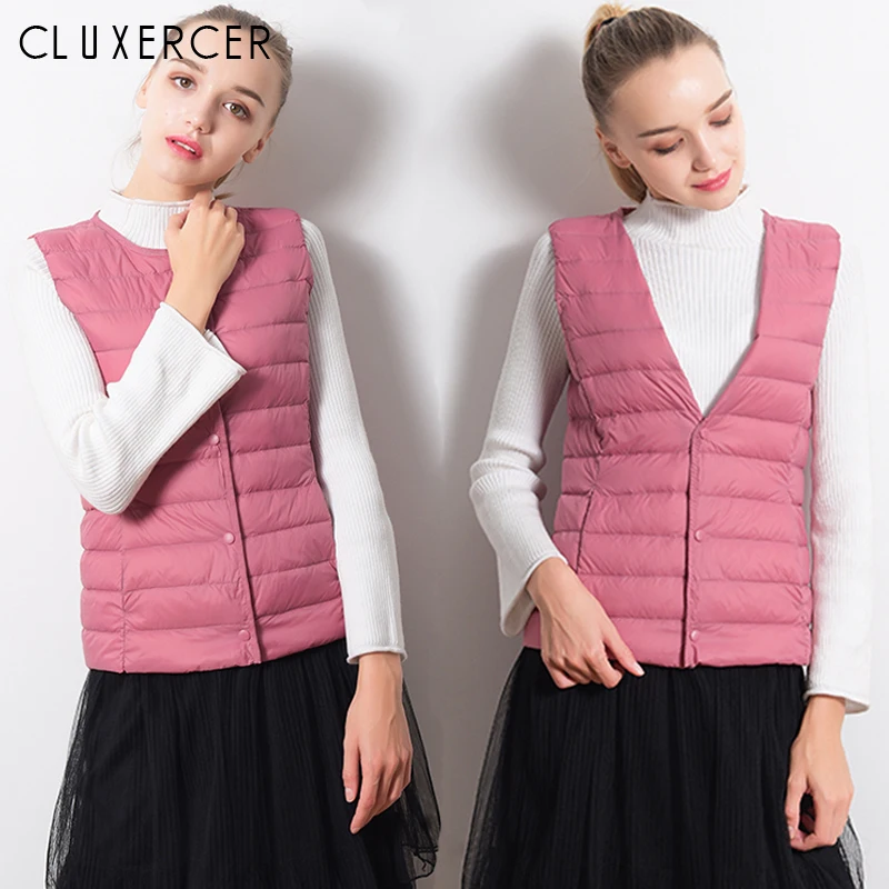 New Arrival Two Ways Of Wearing Ultra Light White Duck Down Vest Women Warm Slim Waistcoat Female Sleeveless Coat
New Arrival Two Ways Of Wearing Ultra Light White Duck Down Vest Women Warm Slim Waistcoat Female Sleeveless Coat