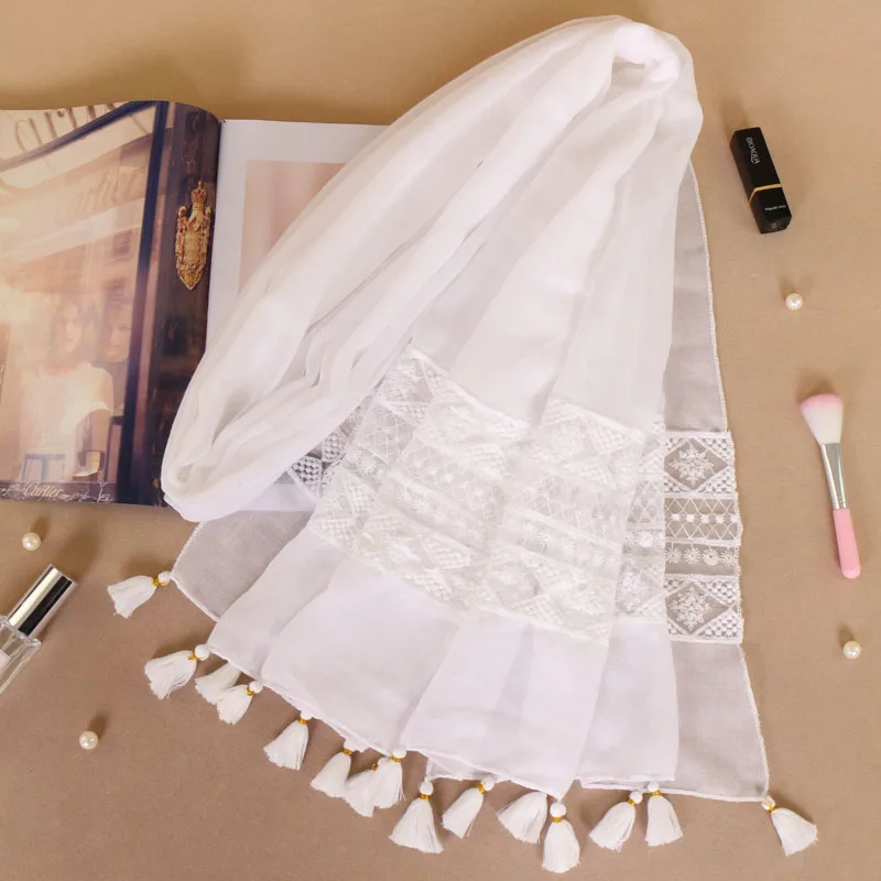 High quality geometric lace tassels scarf plain cotton headband shawls hijab spring muslim 9 color scarves/scarf 200*70cm
High quality geometric lace tassels scarf plain cotton headband shawls hijab spring muslim 9 color scarves/scarf 200*70cm