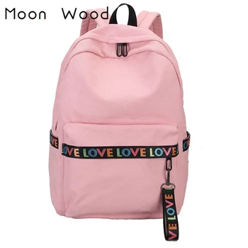 Moon Wood Korean Style Women Solid Canvas Backpack With Letters Ribbon Unisex Students Book Bag School Bags For Teenager Girls
Moon Wood Korean Style Women Solid Canvas Backpack With Letters Ribbon Unisex Students Book Bag School Bags For Teenager Girls