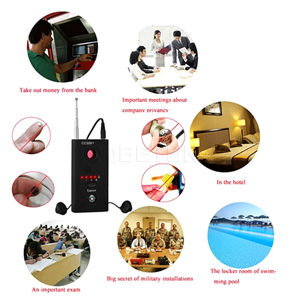 CC308+ Multi Wireless Camera Lens Signal Detector Radio Wave Signal Detect Camera Full-range WiFi RF GSM Device Finder
CC308+ Multi Wireless Camera Lens Signal Detector Radio Wave Signal Detect Camera Full-range WiFi RF GSM Device Finder